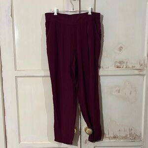 Free People Burgundy Straight Leg Pants